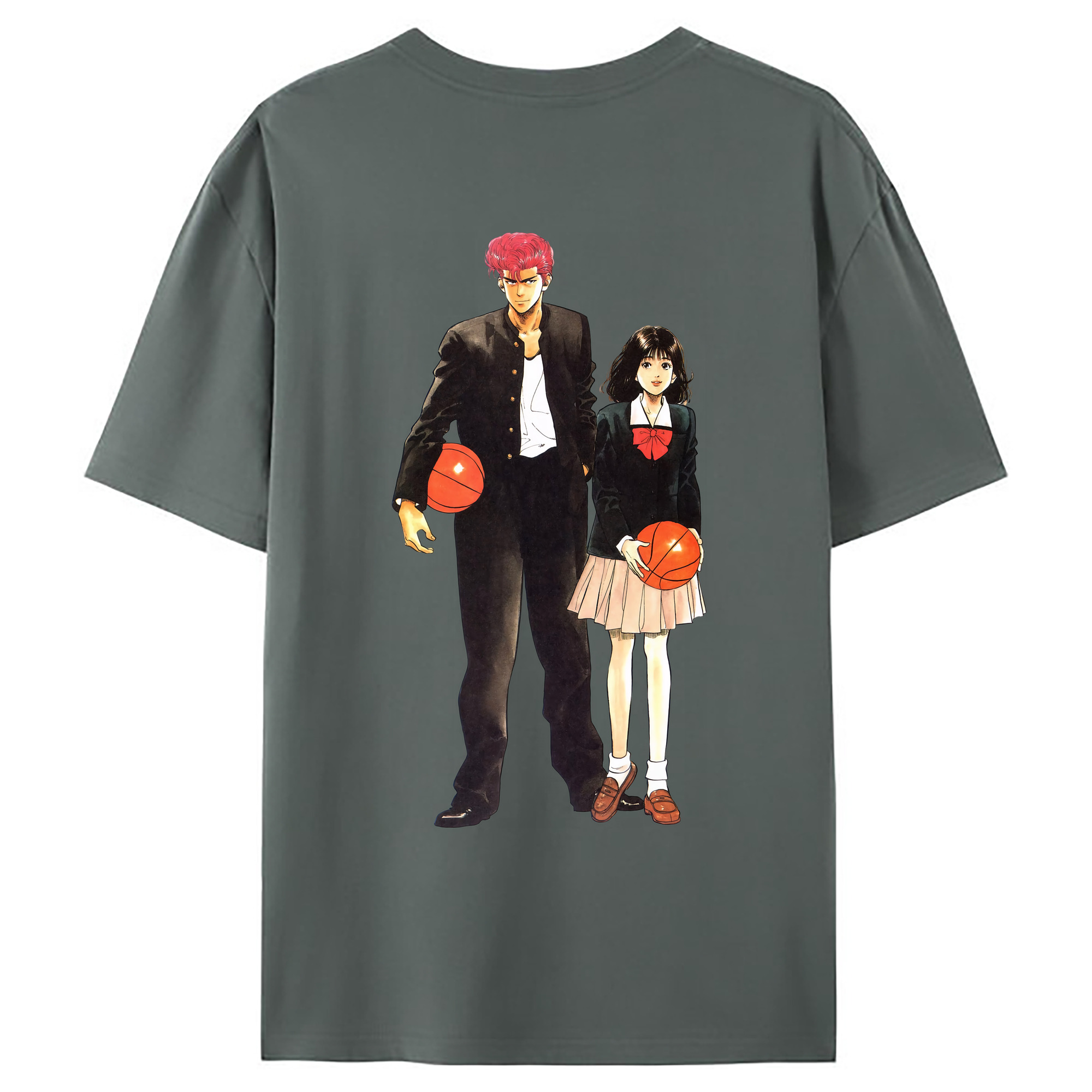 （画像用） SLAM DUNK／スラムダンク 綿100％ メンズ半袖Tシャツ（バックプリント） 通気性